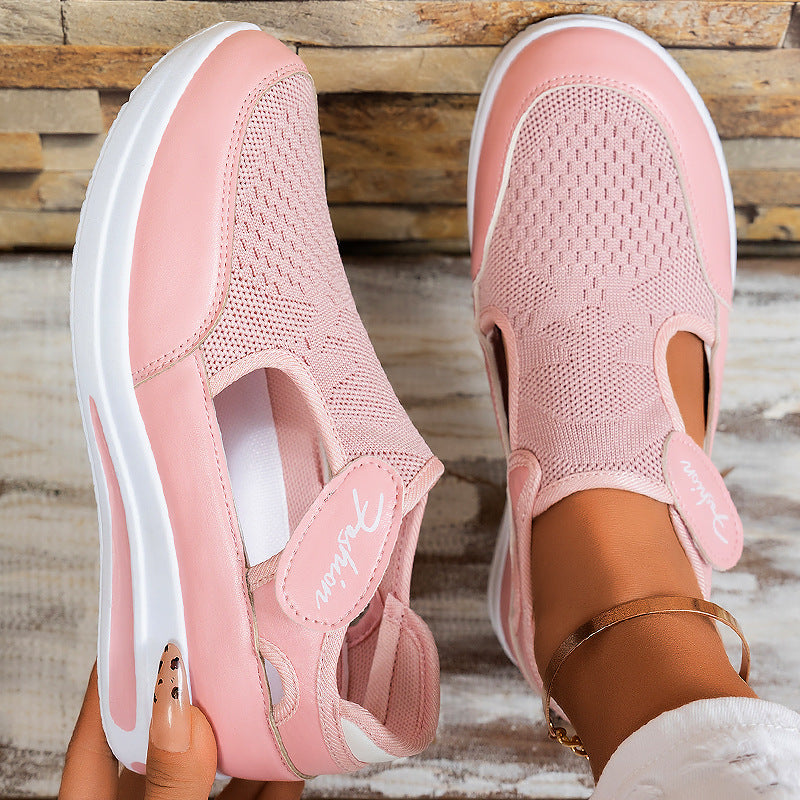 Damen nan ergonomischer Mary-Jane Schlupfsneaker aus 3D-Strick mit Klettverschluss und stoßdämpfender Plateau-Laufsohle Echo Archiv