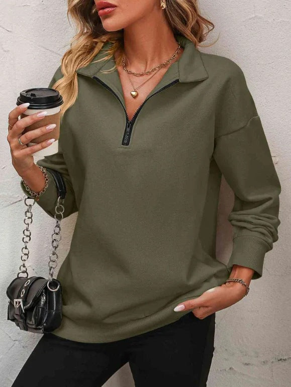 Damen SwEchoarchivtshirt mit halbem Reißverschluss Echoarchiv