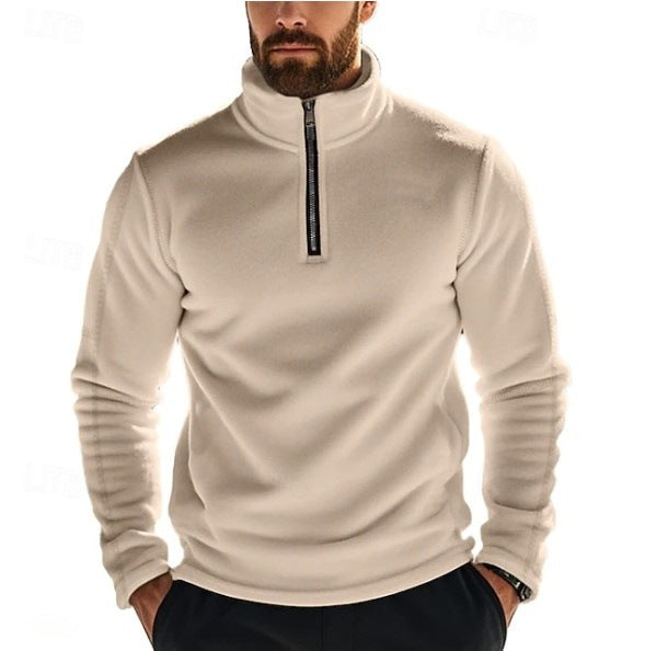 Herren Fleece Pullover mit hohem Kragen und durchgehendem Reißverschluss Echoarchiv