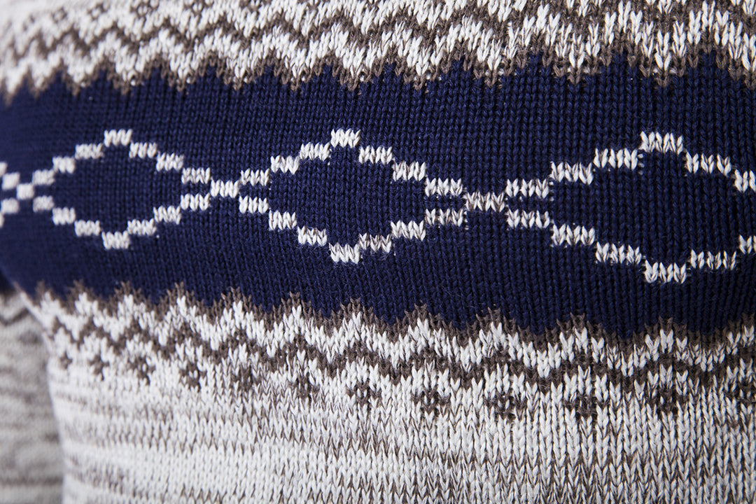 Herren modischer Strickpullover mit traditionellem Norwegermuster Echoarchiv