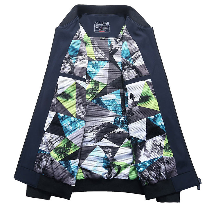Herren leichte wasserabweisende Bomberjacke mit Camouflage‑Mesh‑Innenfutter und geripptem Kragen – Brevano