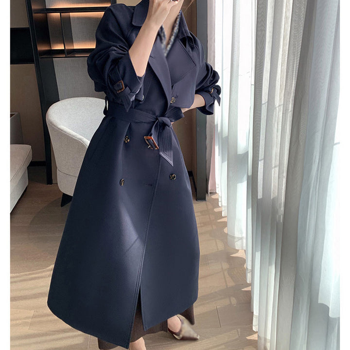 Damen Trenchcoat mit doppelter Knopfleiste und Taillengürtel Echoarchiv