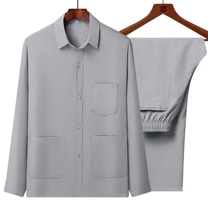 Herren nan leichtes Freizeit-Set mit Hemdjacke und elastischer Bundhose Echo Archiv