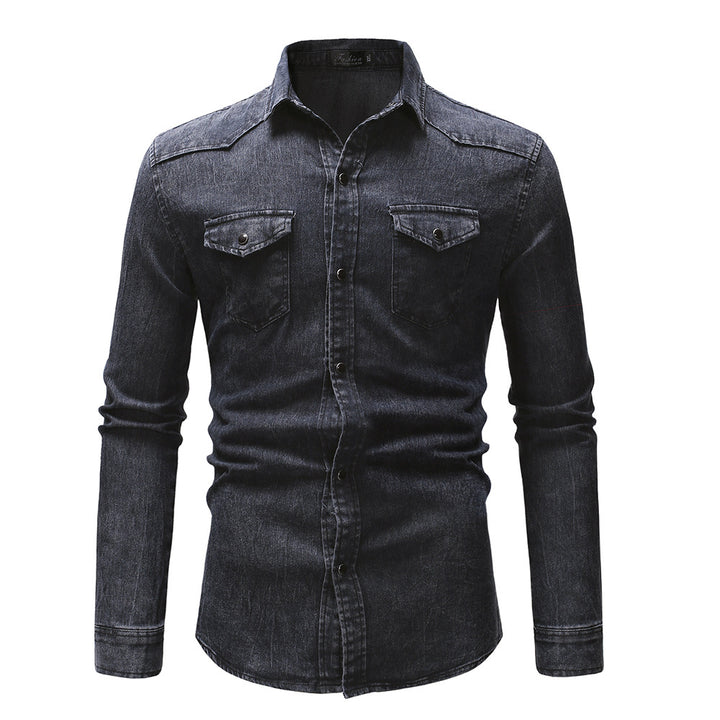 Herren Jeanshemd mit modernen Details und praktischen Taschen Echoarchiv