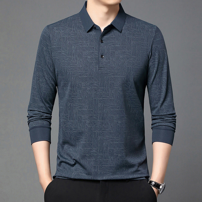 Herren modisches Polohemd mit raffiniertem Strukturdesign und eleganter Knopfleiste Echoarchiv