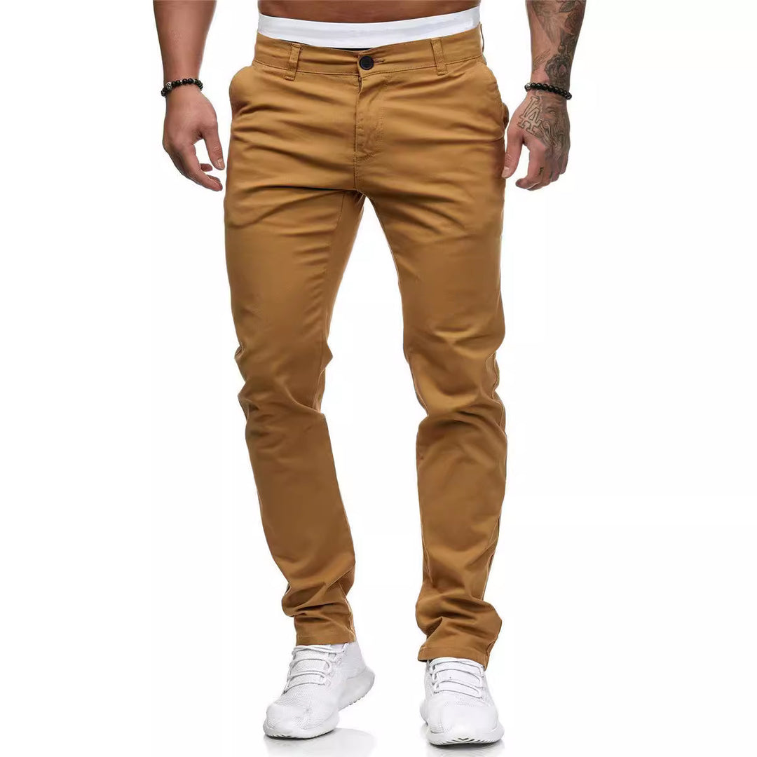 Herren Schmal geschnittene Chinohose mit elastischem Bund und zeitlosem Design Echoarchiv