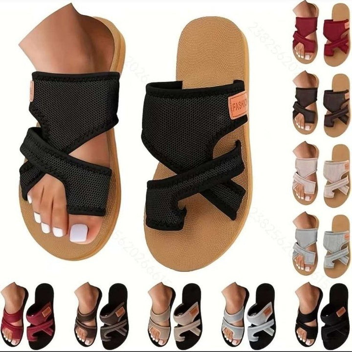 Damen  atmungsaktive Mesh-Zehentrenner-Sandale mit verstellbarem Klettverschluss und ergonomischem Komfortfußbett Echo Archiv