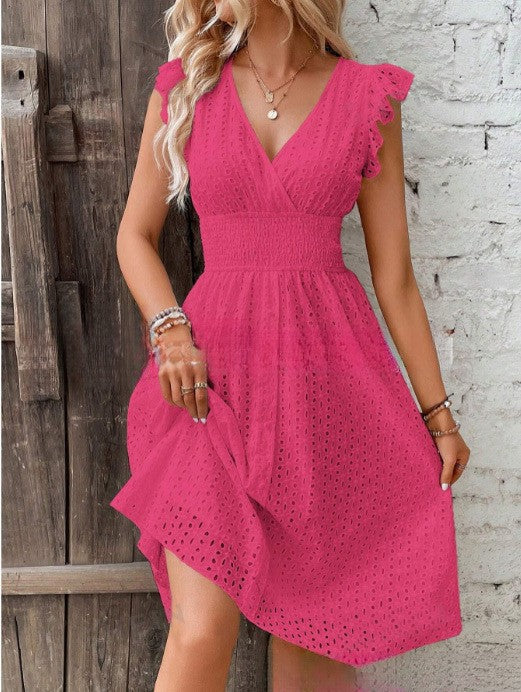 Damen Sommerkleid mit eleganten Spitzenärmeln Echoarchiv