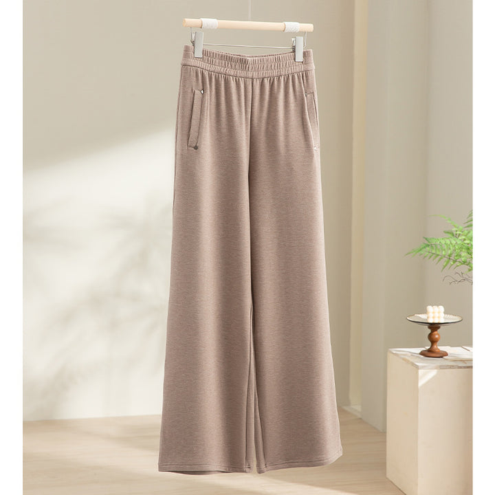 Damen Weite Satin-Loungehose mit elastischem Bund und Eingrifftaschen Echoarchiv