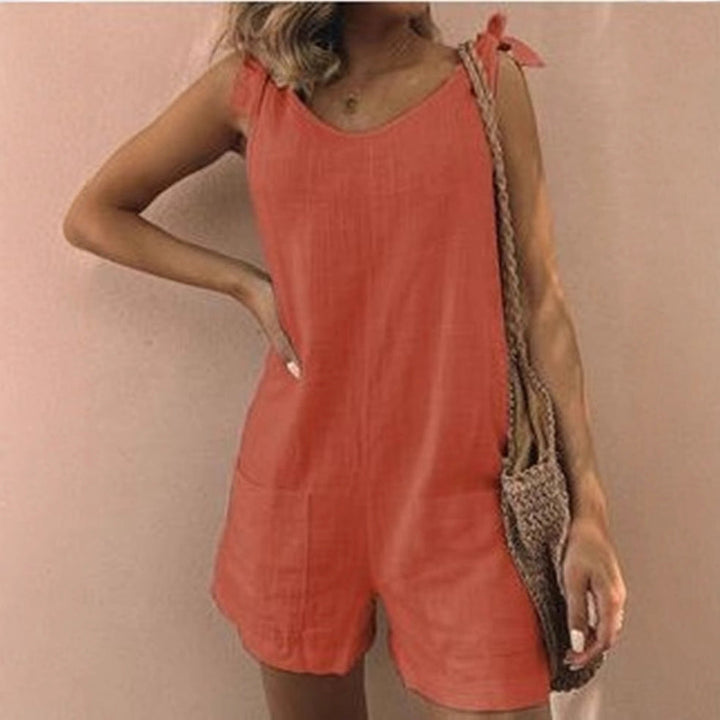 Damen Jumpsuit mit praktischen Taschen und verspielten Schulterbändern Echoarchiv