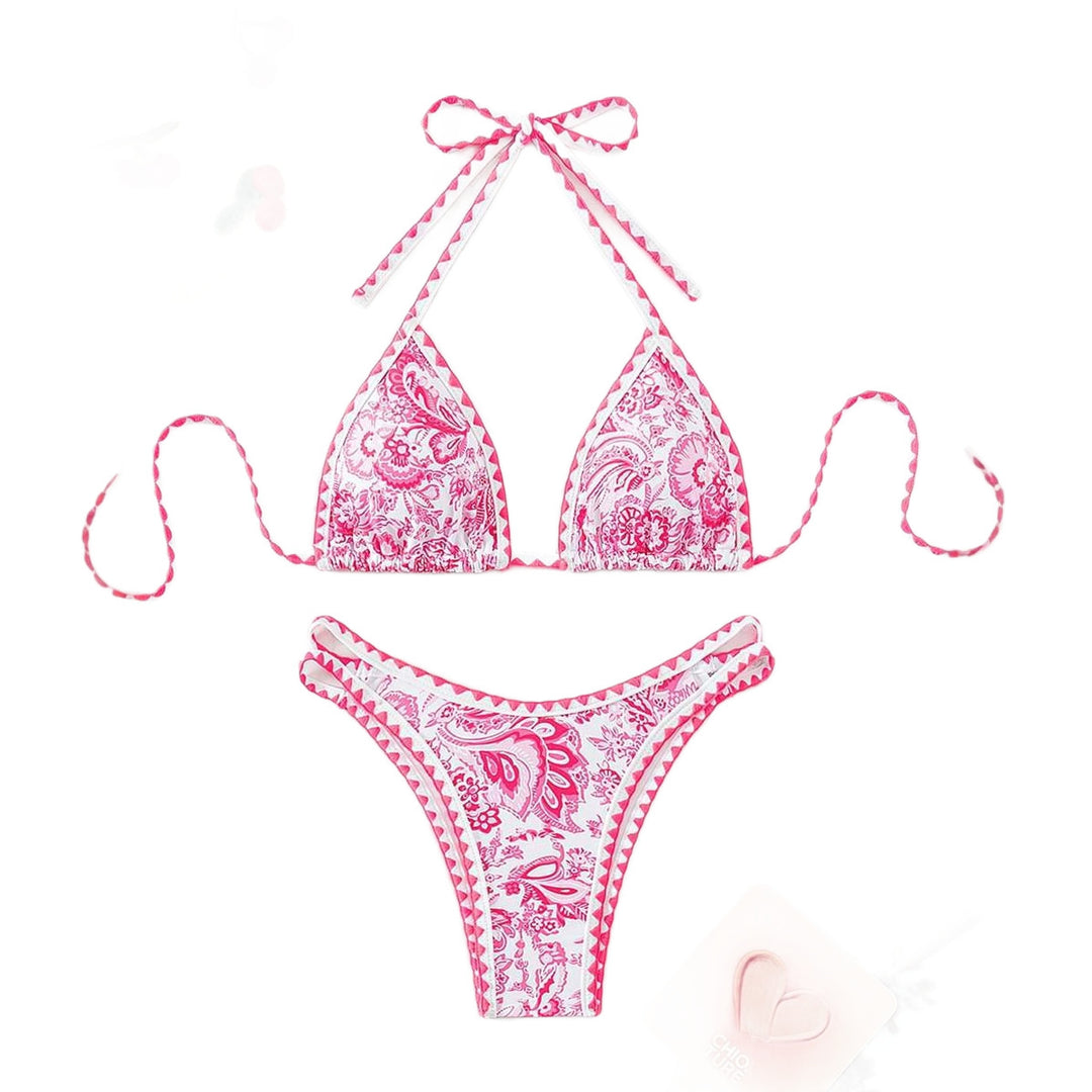 Damen Triangel-Bikini mit einzigartigem Paisleymuster und verstellbaren Trägern Echo Archiv