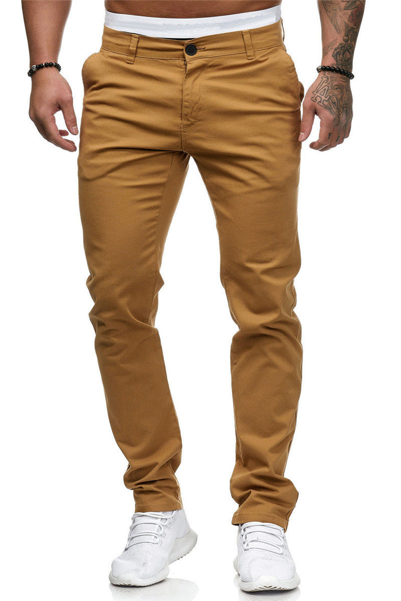 Herren stylische Slim-Fit Chinohose mit elastischem Bund und seitlichen Taschen Echoarchiv