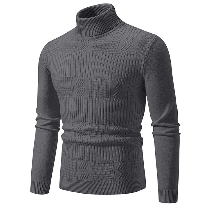Herren eleganter Rollkragenpullover mit strukturiertem Design Echoarchiv