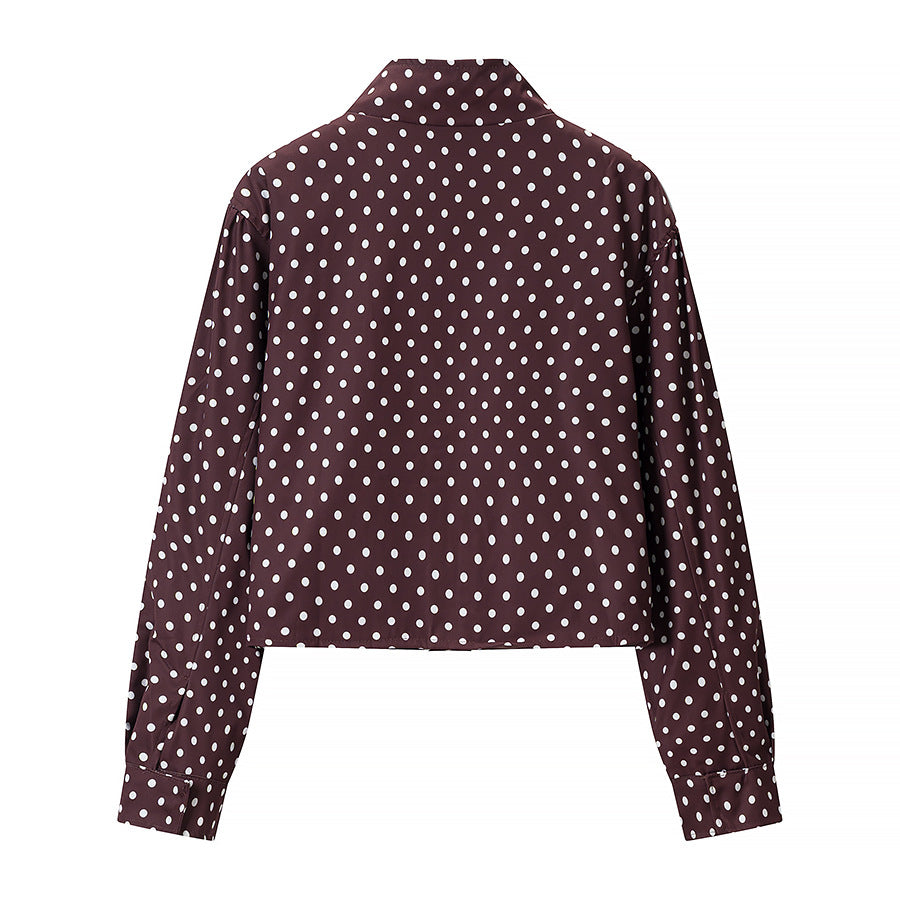 Damen Gepunktete Kurzjacke mit Stehkragen und verdeckter Druckknopfleiste Echo Archiv