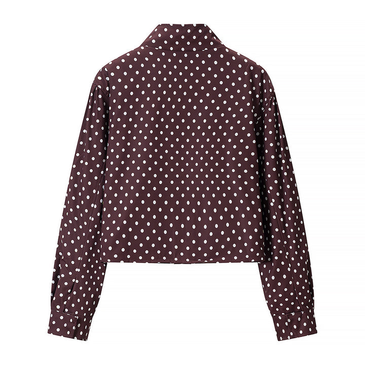 Damen Gepunktete Kurzjacke mit Stehkragen und verdeckter Druckknopfleiste Echo Archiv