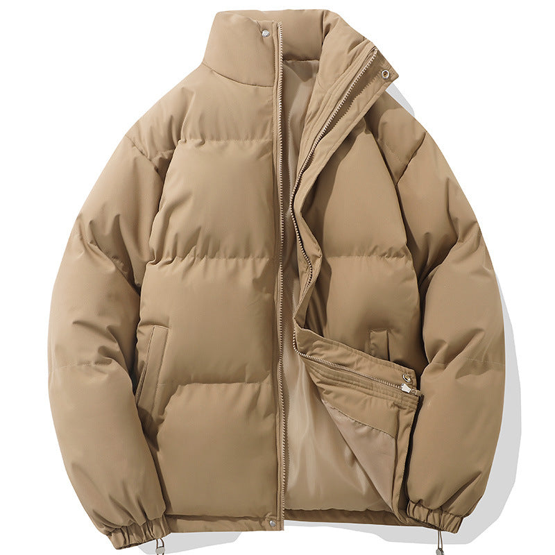 Herren wärmende Pufferjacke mit hohem Stehkragen, verdecktem Zwei-Wege-Reißverschluss und elastischen Bündchen – Marzano