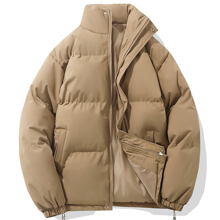 Herren wärmende Pufferjacke mit hohem Stehkragen, verdecktem Zwei-Wege-Reißverschluss und elastischen Bündchen – Marzano