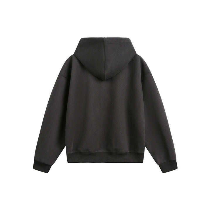 Unisex Kapuzen‑Sweatjacke mit Print‑Badges und Zweiwege‑Reißverschluss Echoarchiv