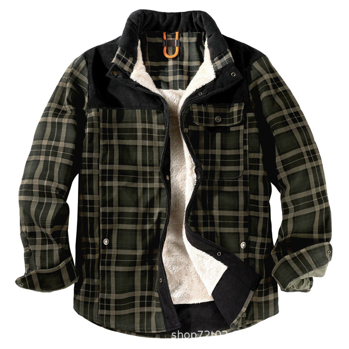 Herren gefütterte Karojacke mit Teddyfell-Hausschicht und praktischen Taschen Echoarchiv