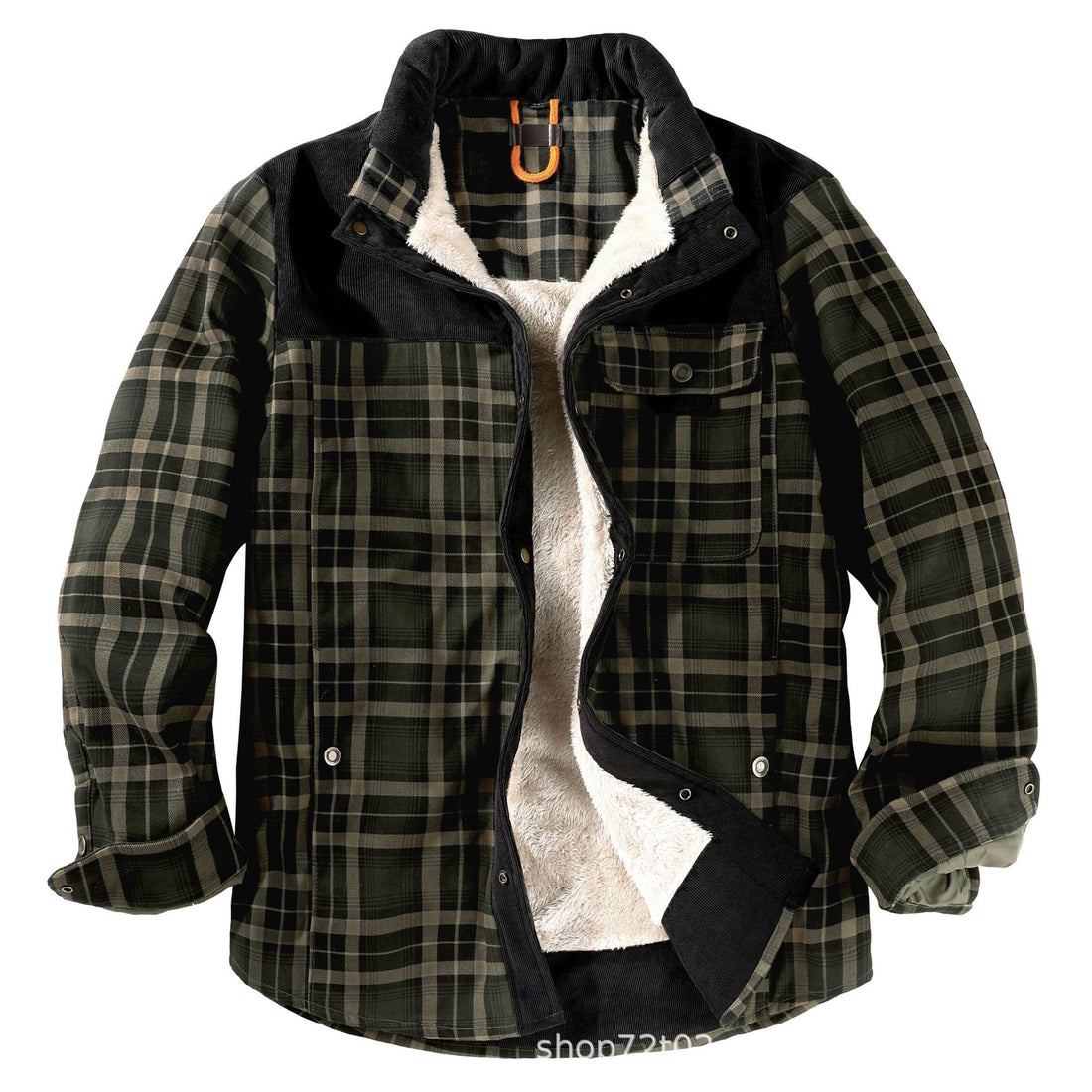 Herren gefütterte Karo-Hemdjacke im lässigen Stil mit praktischen Taschen – Taviero