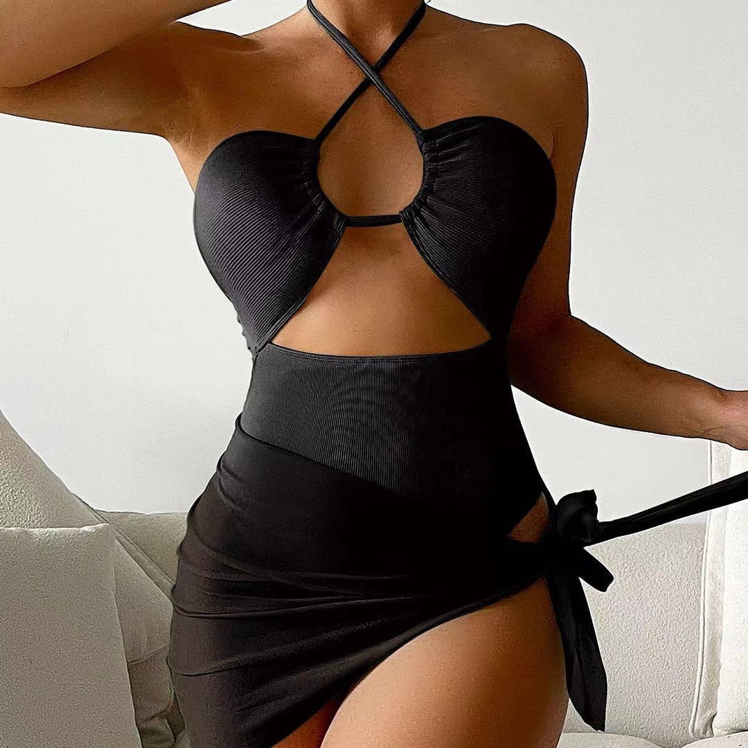 Damen Cut-Out Badeanzug mit Chic-Rock-Design und elegantem Knotendetail Echo Archiv