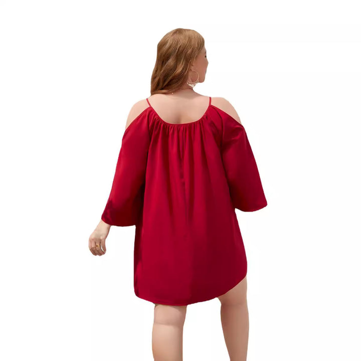 Damen Sommerkleid mit offenem Schulterdesign und voluminösen Ärmeln Echo Archiv