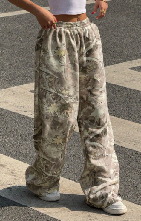 Damen nan weite Palazzo-Hose mit floralem Alloverprint und elastischem Bund Echo Archiv