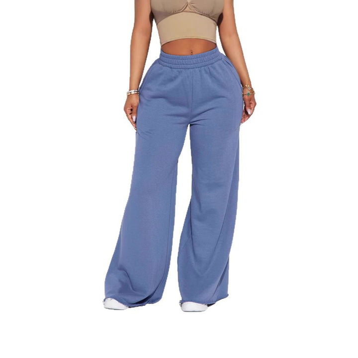 Damen weite High-Waist Loungehose mit elastischem Bund und praktischen Seitentaschen – Avélisse