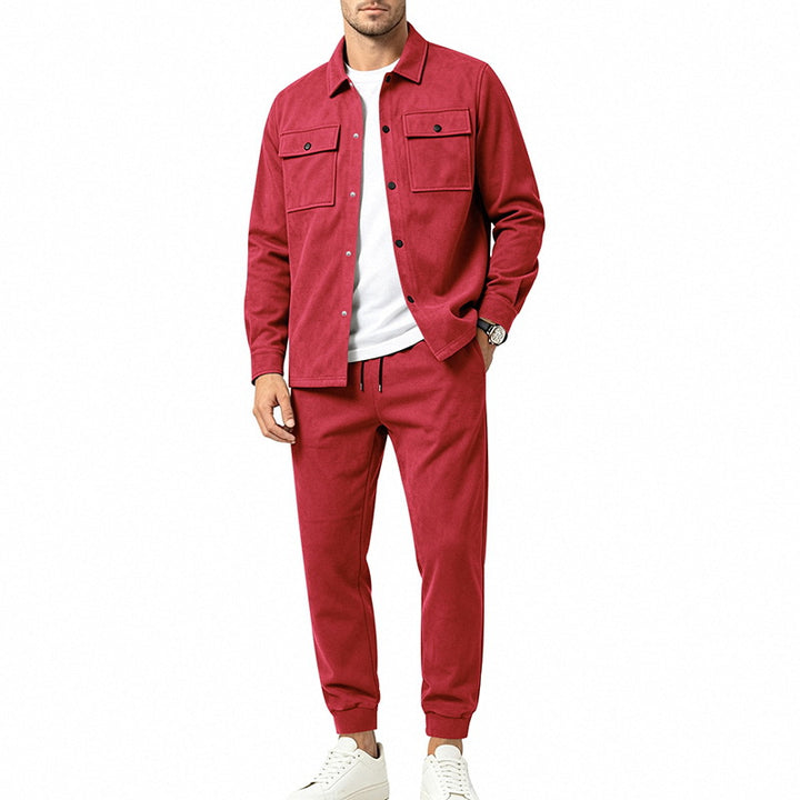 Herren Overshirt- und Jogginghose-Set aus weichem Baumwollmix Echoarchiv