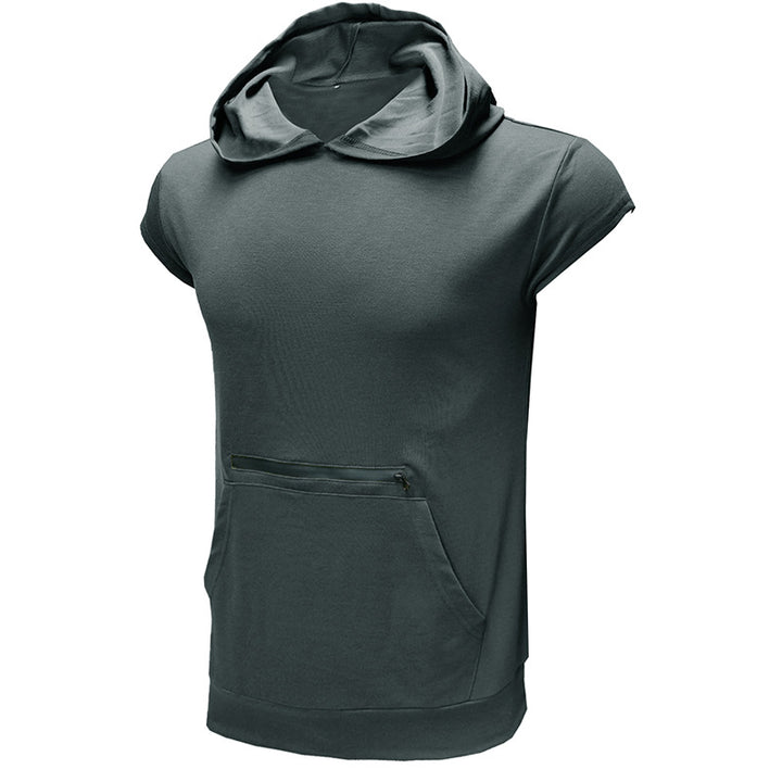 Herren Kurzarm-Hoodie mit praktischem Reißverschluss Echoarchiv