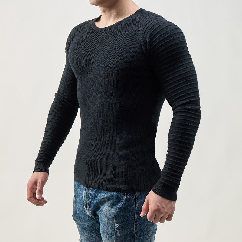 Herren modischer Strickpullover mit innovativer Rippstruktur Echoarchiv
