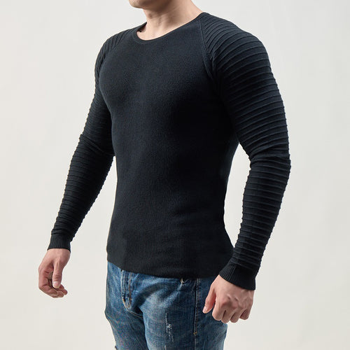 Herren modischer Strickpullover mit innovativer Rippstruktur Echoarchiv