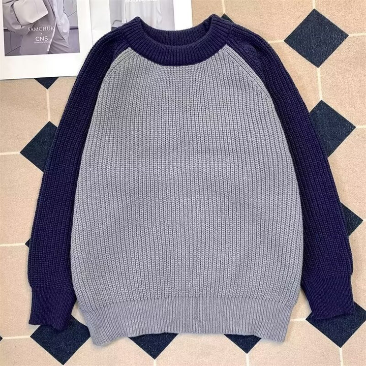 Herren modischer Raglan-Pullover mit strukturiertem Muster Echoarchiv