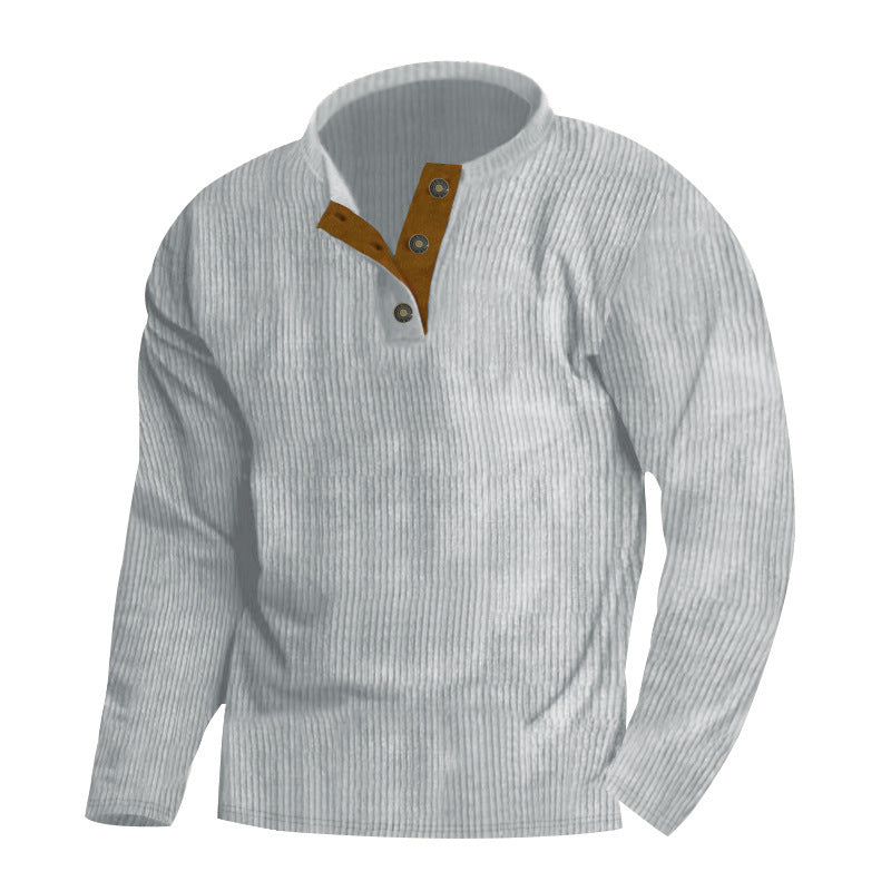 Herren gemütlicher Strickpullover mit innovativem Knopfdesign und weichem Material Echoarchiv