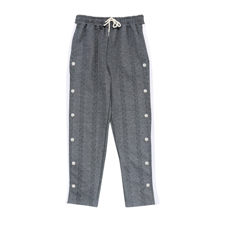 Herren Sportliche Chinohose mit seitlichen Druckknopfdetails und elastischem Bund Echoarchiv