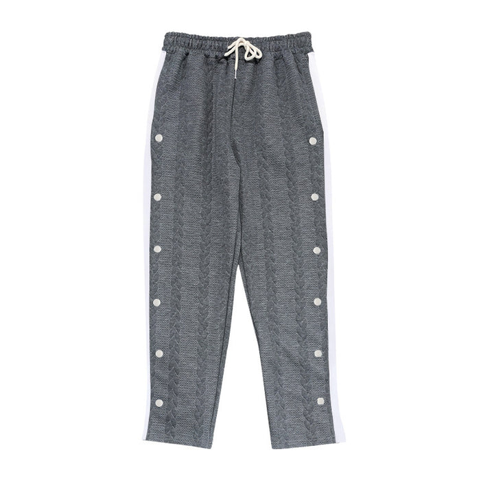 Herren Sportliche Chinohose mit seitlichen Druckknopfdetails und elastischem Bund Echoarchiv