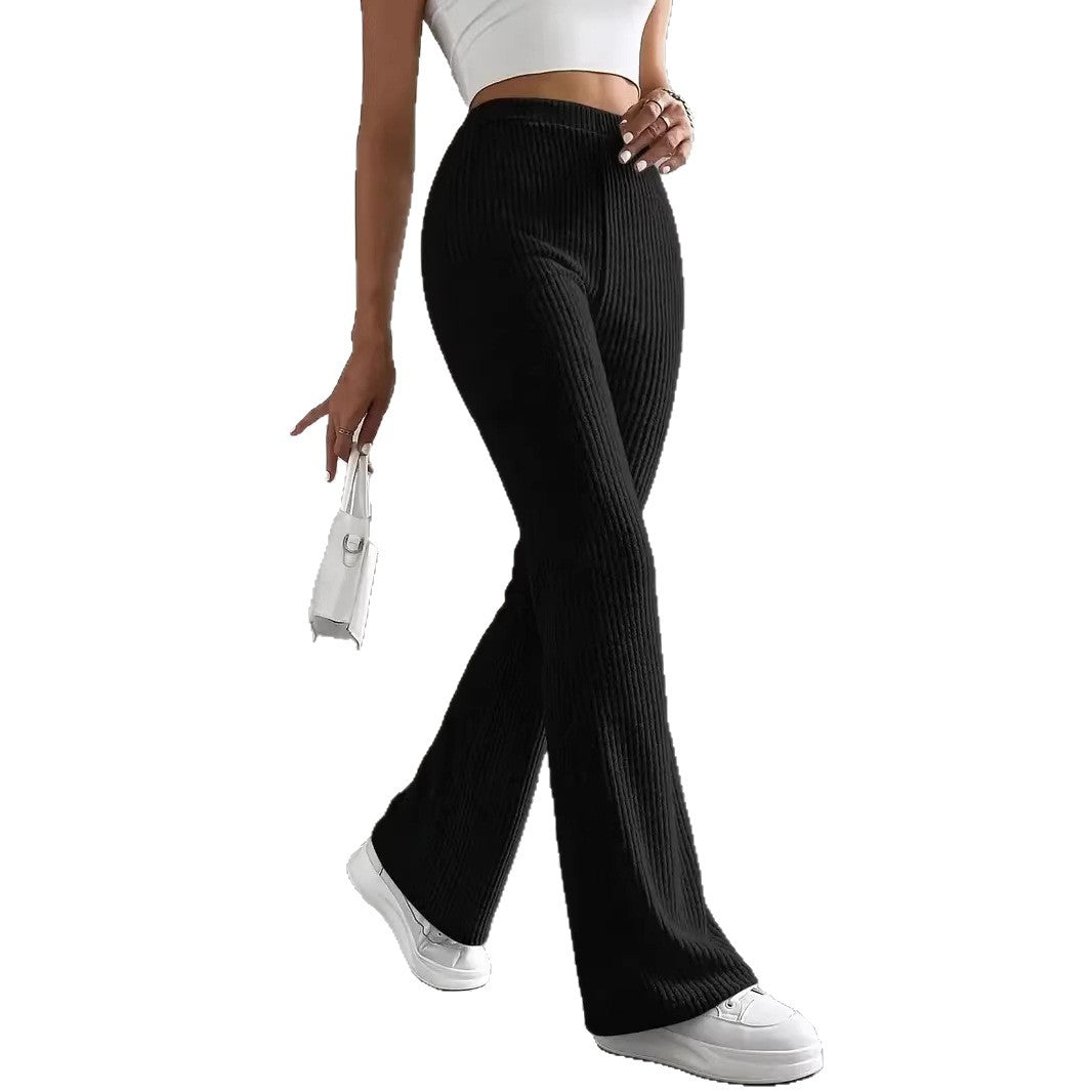 Damen Lässige und elegante Ripp-Optik Hose Echo Archiv