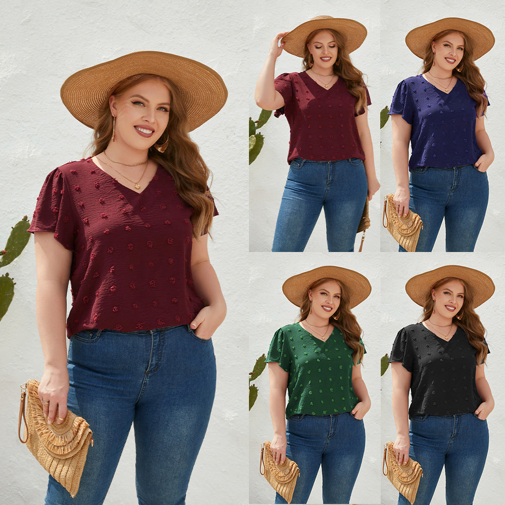 Damen Leichtes V-Ausschnitt T-Shirt mit strukturiertem Design Echo Archiv