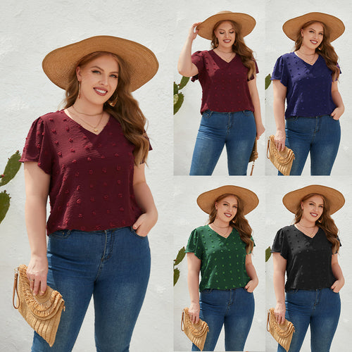 Damen Leichtes V-Ausschnitt T-Shirt mit strukturiertem Design Echo Archiv