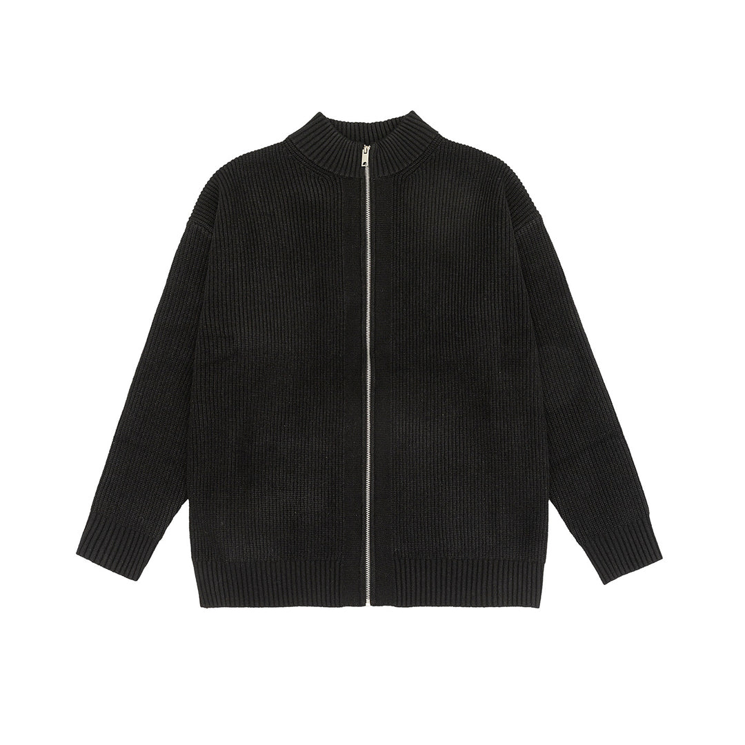 Damen Oversize-Strickjacke mit durchgehendem Reißverschluss und Stehkragen Echo Archiv