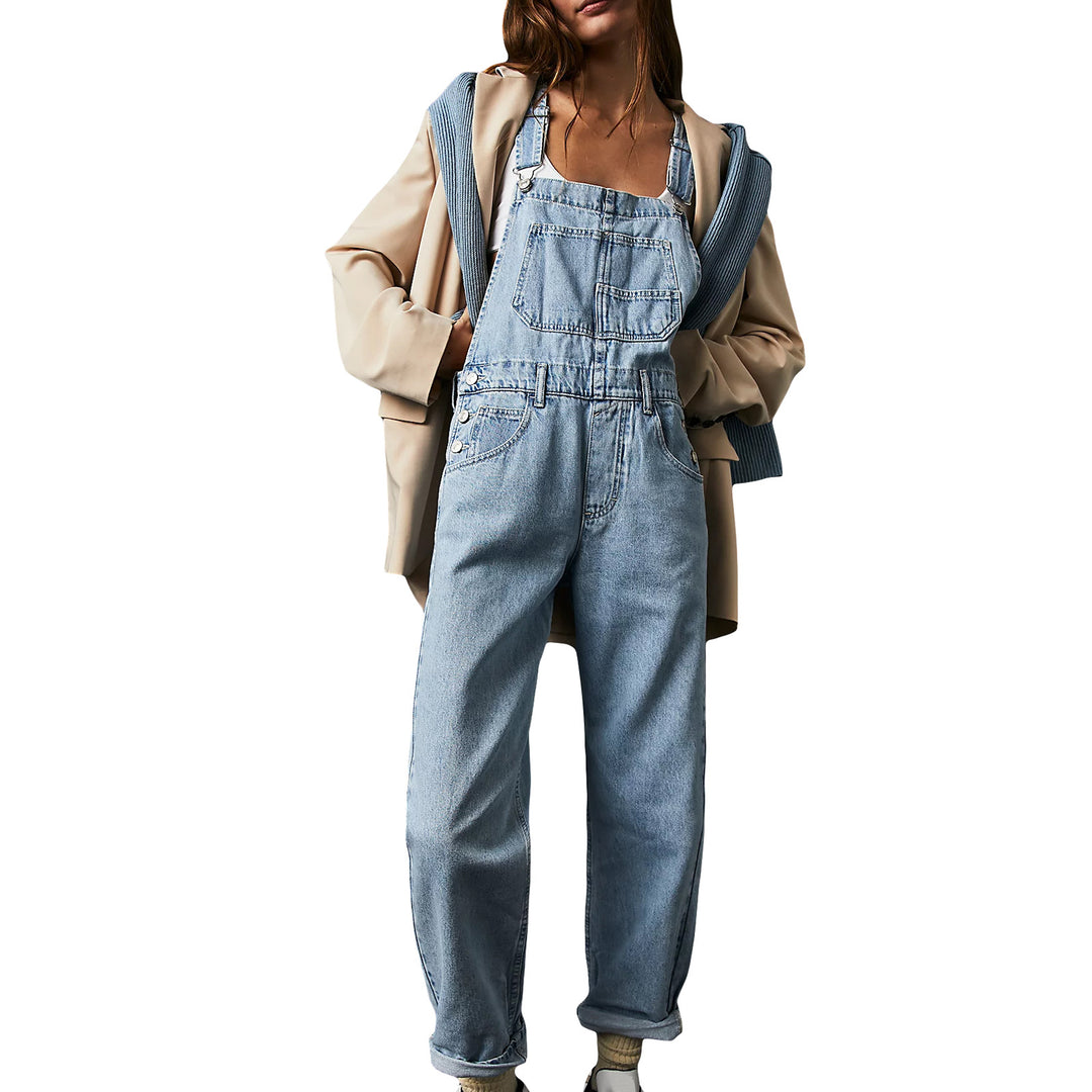 Damen lässige Denim-Latzhose mit praktischen Taschen und verstellbarem Bund Echo Archiv
