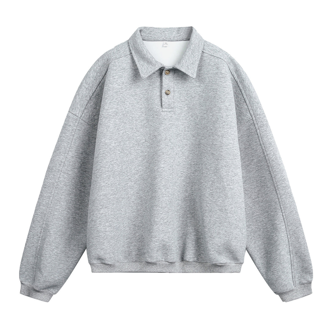Unisex Lässiges Oversize-Polo-Sweatshirt mit Hemdkragen, Raglanärmeln und Bündchen Echo Archiv