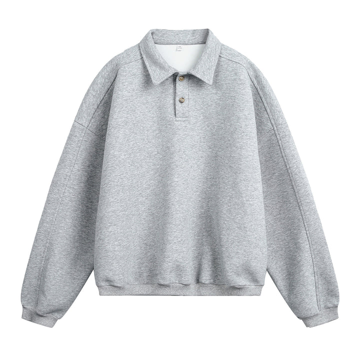 Unisex Lässiges Oversize-Polo-Sweatshirt mit Hemdkragen, Raglanärmeln und Bündchen Echo Archiv