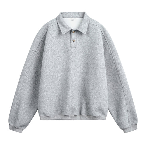 Unisex Lässiges Oversize-Polo-Sweatshirt mit Hemdkragen, Raglanärmeln und Bündchen Echo Archiv