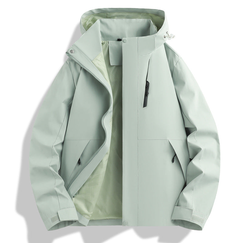 Herren Witterungsbeständige Funktionsjacke mit verstellbarem Kapuzenkragen Echoarchiv