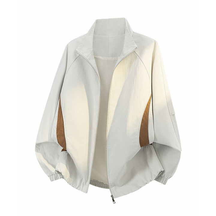 Damen Leichte Oversize Übergangsjacke mit Raglanärmeln, Reißverschluss und Kontrasteinsätzen Echoarchiv