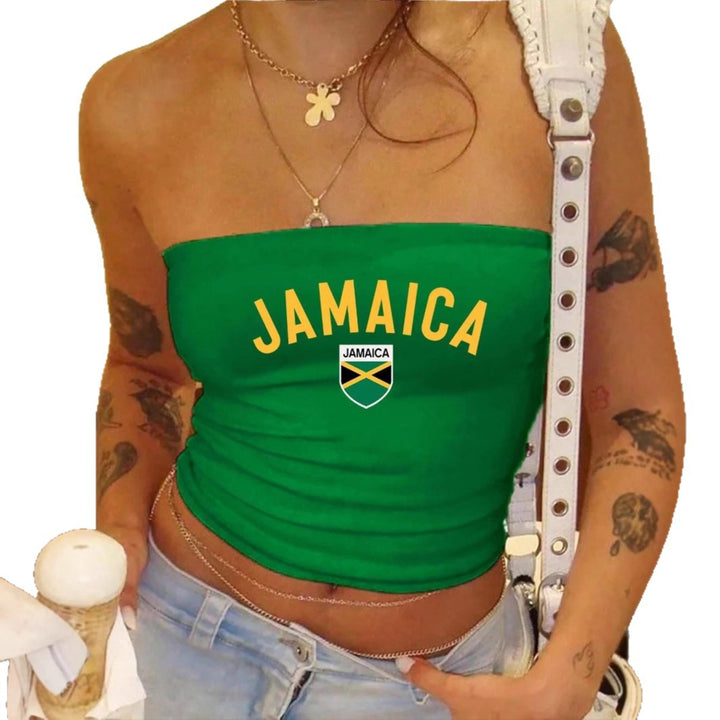 Damen Crop-Top mit seitlichem Logo-Design und elastischem Material Echo Archiv