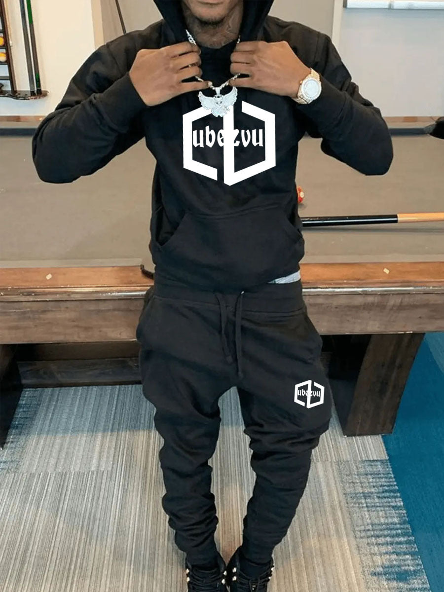 Herren Hoodie und Jogginghose Set mit praktischem Kängurutaschen-Design Echoarchiv