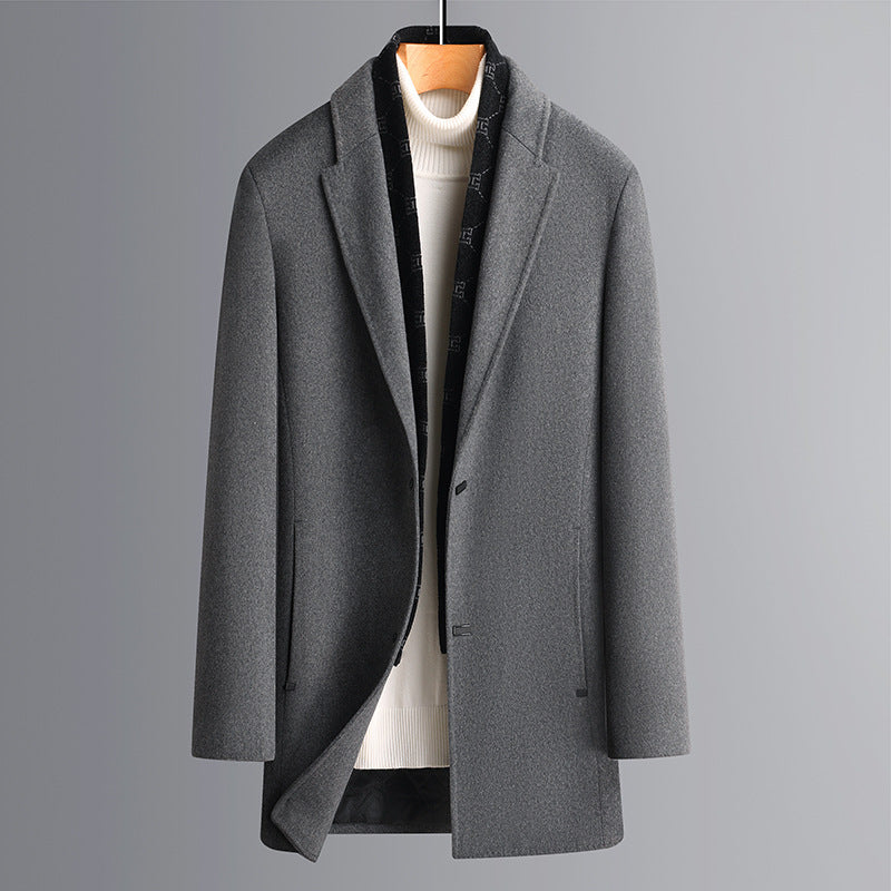 Herren Eleganter einreihiger Wollmix-Übermantel mit schmaler Silhouette Echo Archiv