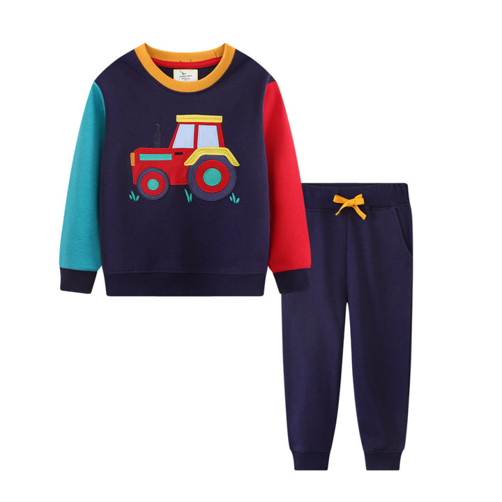 Jungen Sweatshirt- und Jogginghose-Set mit aufregendem Traktor-Design Echo Archiv